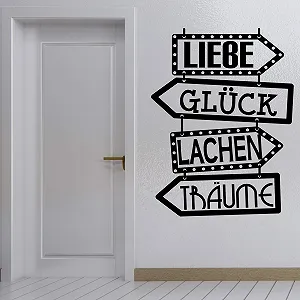 Настінна наклейка Docliick DC-143-AL Liebe Glück Німецька мова Чорна synthetic.ua - Фото 1