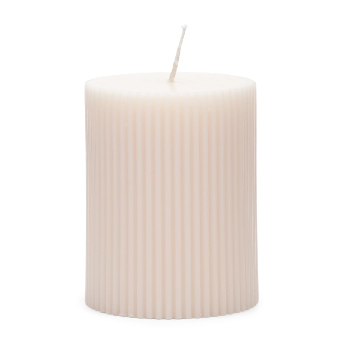 Свеча Rivièra Maison Dull Fine Rib Pillar Paraffin белый (7 x 9 см), фото №1