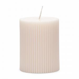 Свеча Rivièra Maison Dull Fine Rib Pillar Paraffin белый (7 x 9 см) - Фото 1