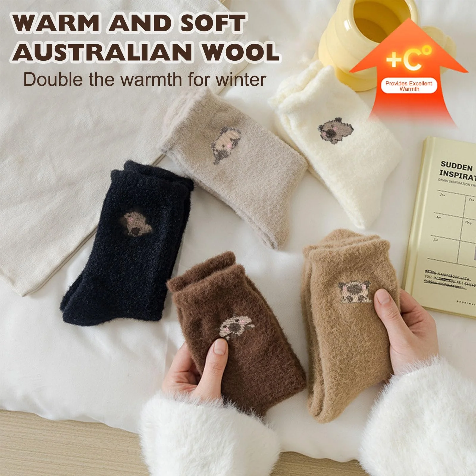 Шкарпетки Capybara 5 пар Capybara Kuschelsocken Теплі шкарпетки, фото №2