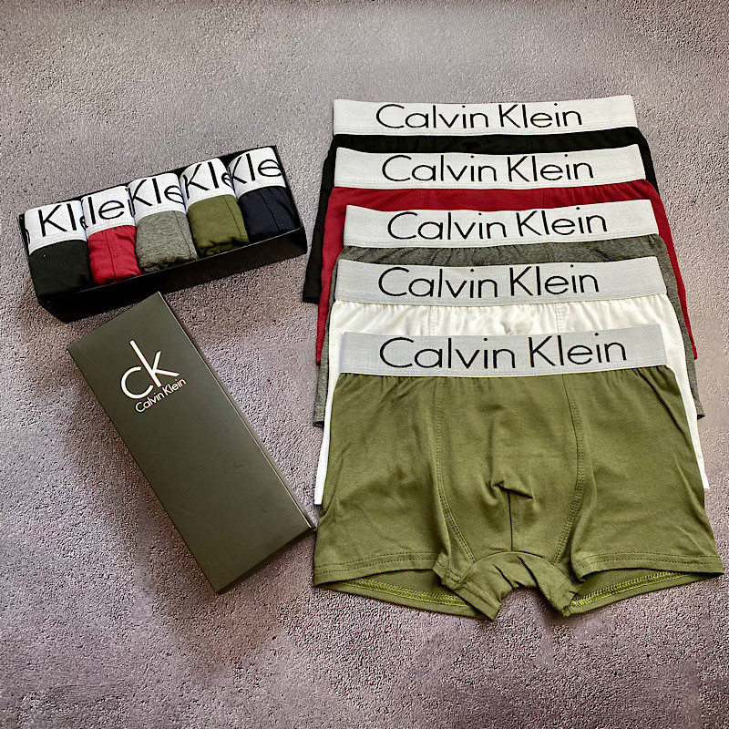 Набор мужских трусов боксеров Calvin Klein 4 штуки стильные трусы боксеры в подарочной коробке, фото №7