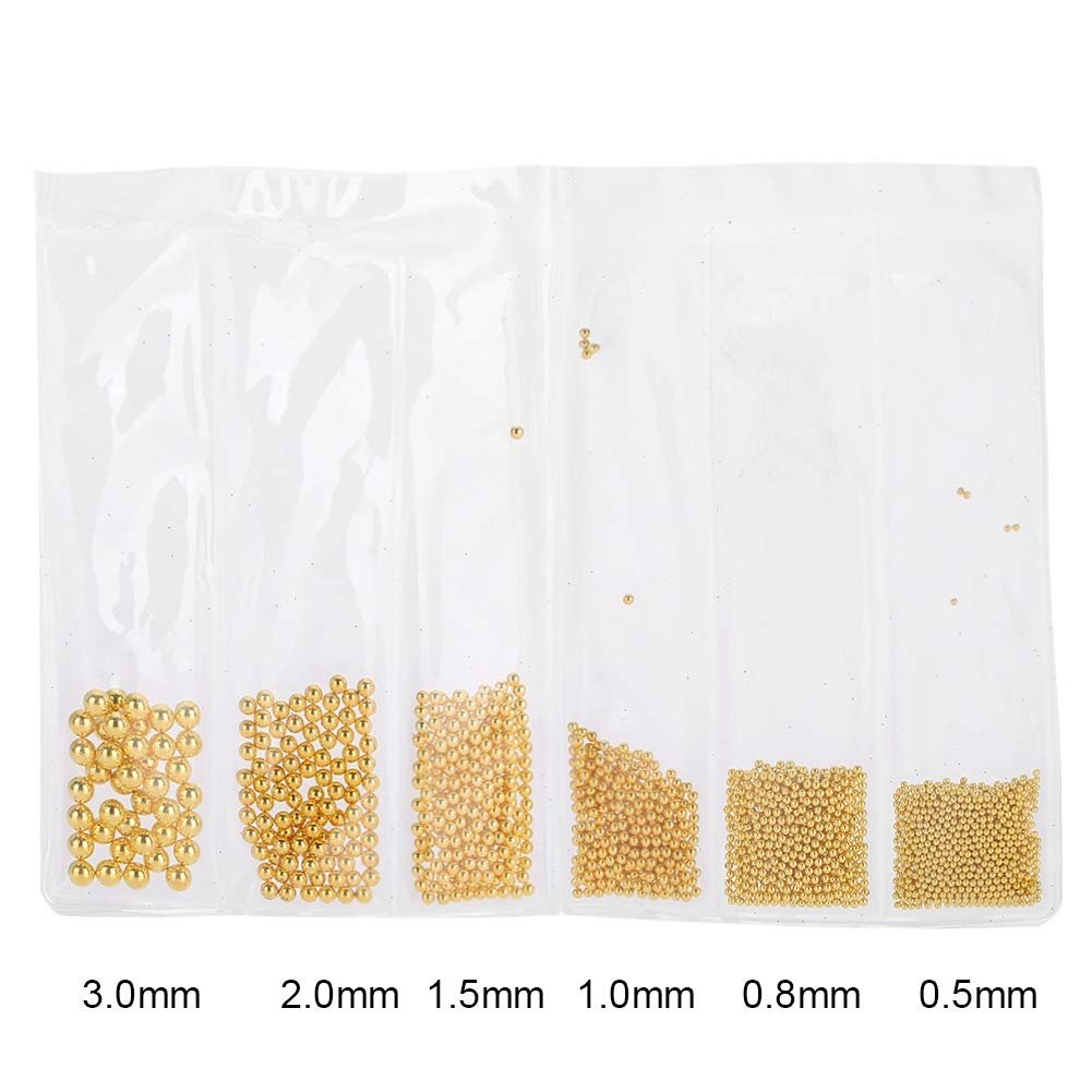 Украшения для ногтей Стальные шарики 0.5 мм-3.0 мм Золотой, фото №8