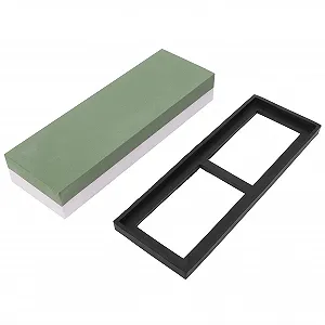 Камінь точильний для ножів професійний двосторонній з основою 1000-4000 Grit Білий електрокорунд 18 x 6 x 3 см synthetic.ua - Фото 1