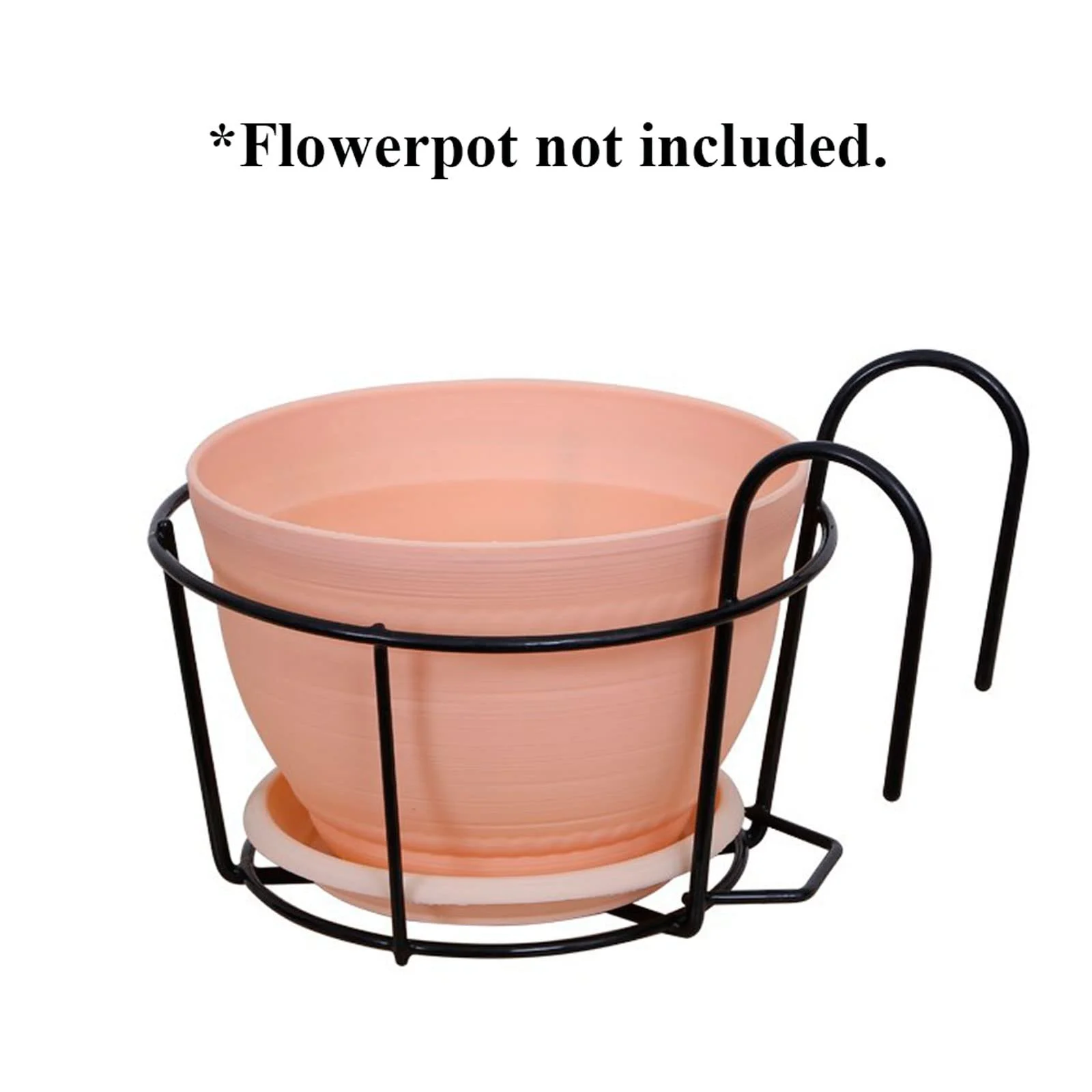 Підвісні тримачі для квіткових горщиків на перила 3 шт. залізо 16 см круглі, фото №4