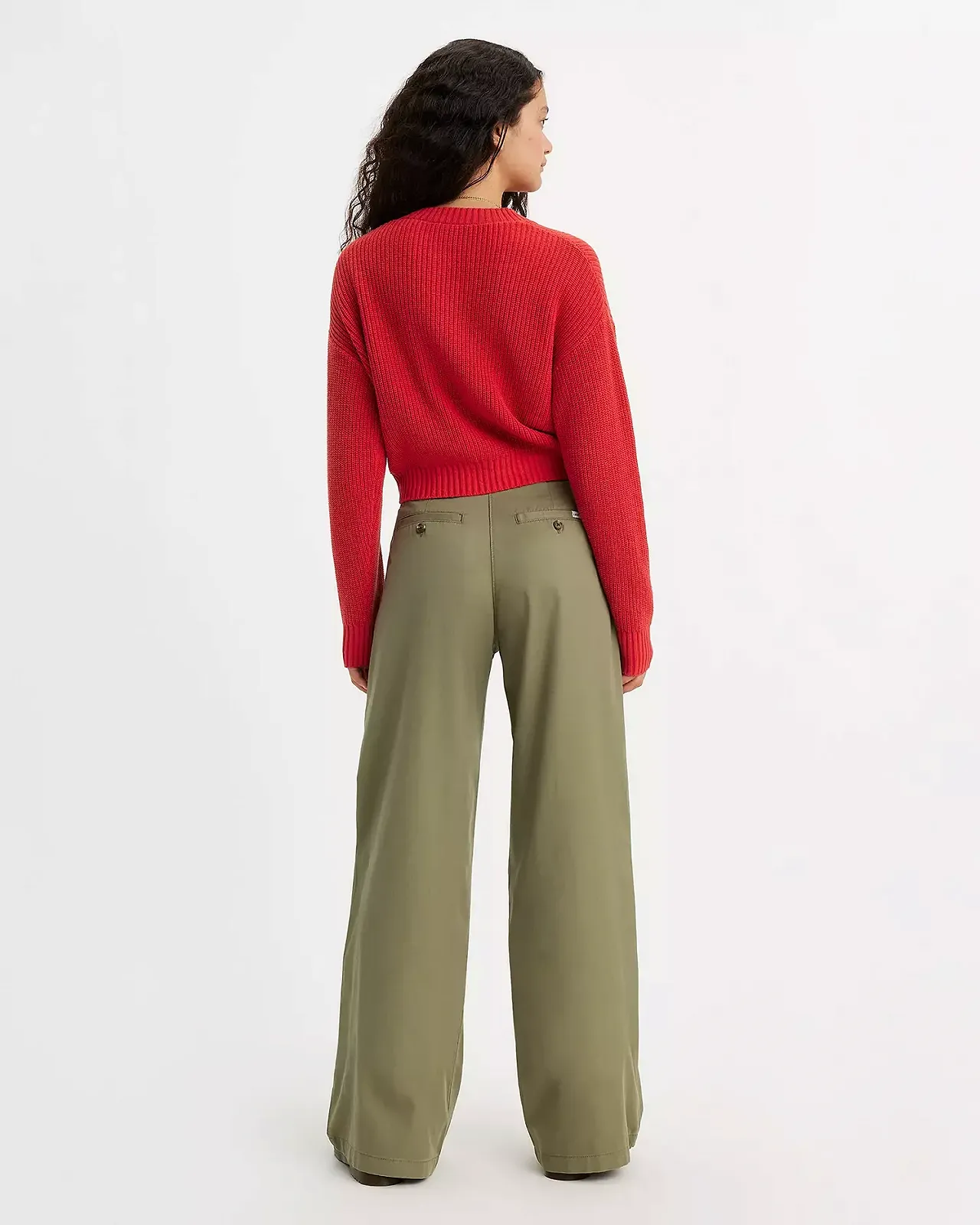 Женские брюки Levis - Pleated Wideleg Trouser Deep Lichen Gree  - 25 34, фото №3