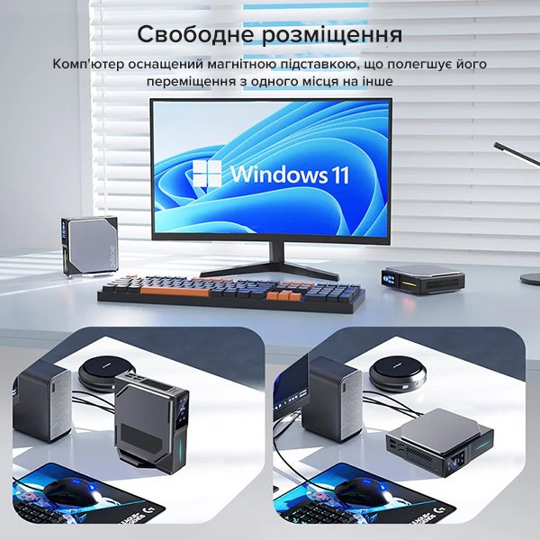 Міні-ПК з екраном Acepc PicoBox Home S1 / Intel Processor N95 / RAM 16GB / SSD 512GB / 2 x LAN / Wi-Fi / Bluetooth / Windows 11 / Сірий, фото №6