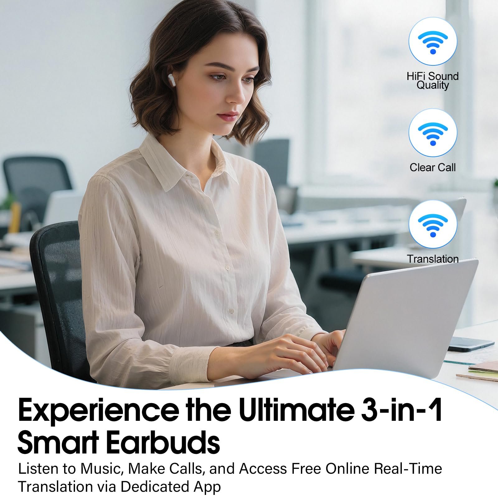 Наушники-переводчики AI, 48 часов, 3-в-1, голоса в реальном времени, фото №3 Наушники-переводчики AI, 48 часов, 3-в-1, голоса в реальном времени, фото №3