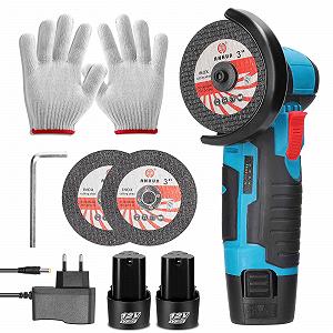 Угловая Шлифовальная машина Cordless 19500RPM 12V Professional Grinder Battery 2.0Ah Cutting Discs 76mm Angle Grinder (2 Battery) - Фото 1