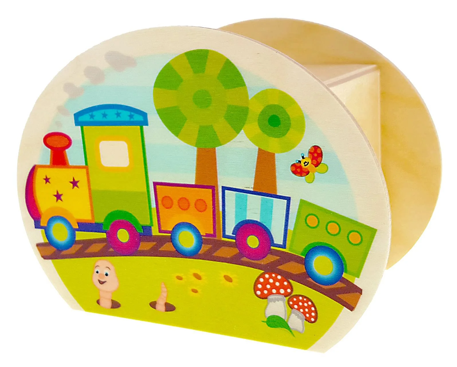 Скарбничка Hess Wooden Toy 20021 дерев'яна з мотивом залізниці, фото №1