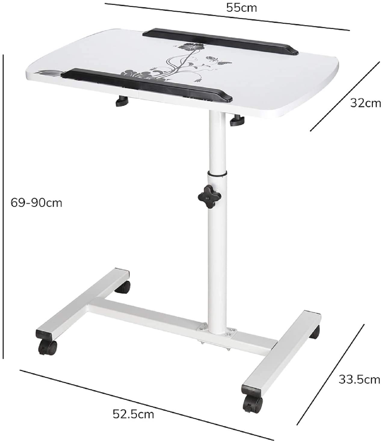 Столик MorNon с регулируемой высотой на колесиках, прикроватный столик, рабочий стол, многофункциональный стол, чертежный стол, регулируемый угол наклона, металлический каркас, 69-90 см, фото №2 Столик MorNon с регулируемой высотой на колесиках, прикроватный столик, рабочий стол, многофункциональный стол, чертежный стол, регулируемый угол наклона, металлический каркас, 69-90 см, фото №2