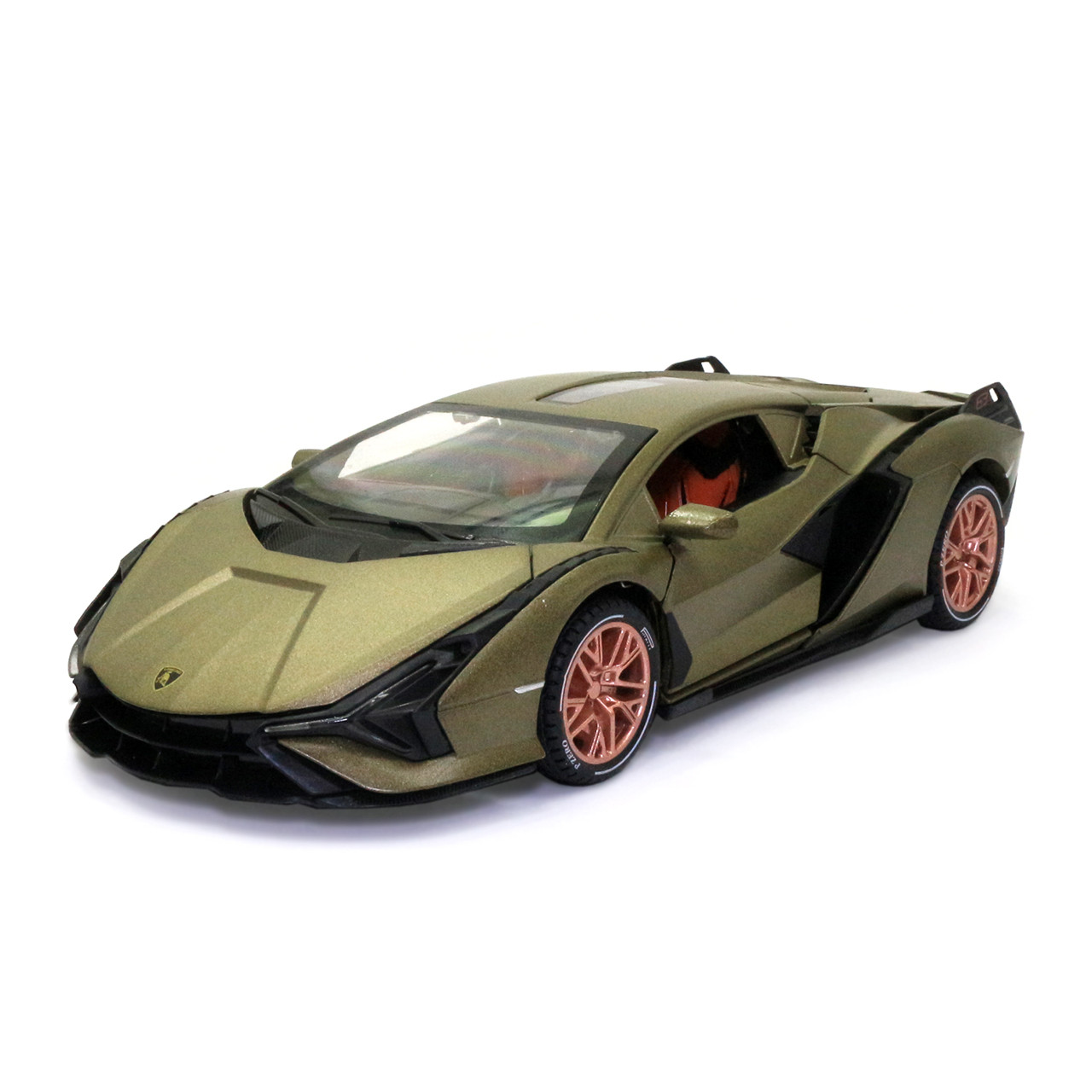 Игрушечная машинка металлическая Lamborghini Sian АвтоЕксперт Ламборджини Сиан свет звук 20*8*5 см хаки, фото №2