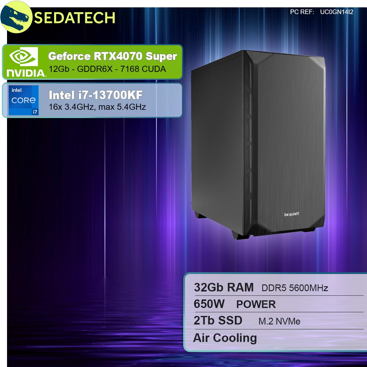 ПК Sedatech Silent Gaming i7-13700KF RTX4070 Super 32GB DDR5 2TB SSD M.2 без ОС, фото №2