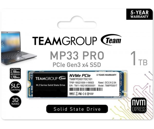 Накопичувач SSD 1TB Team MP33 Pro M.2 2280 PCIe 3.0 x4 3D TLC TM8FPD001T0C101, фото №2