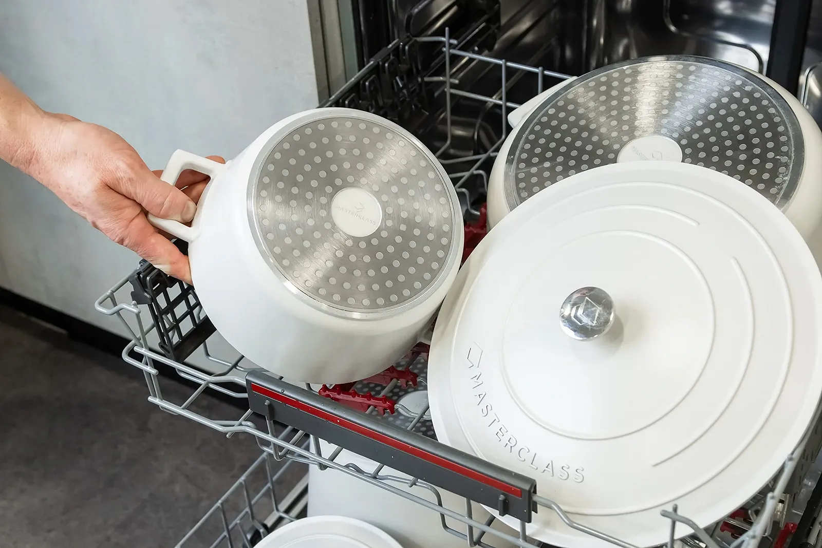 Каструля-сотейник MasterClass Литий алюміній 28 см 4 л Кремова Подарункова упаковка, фото №11