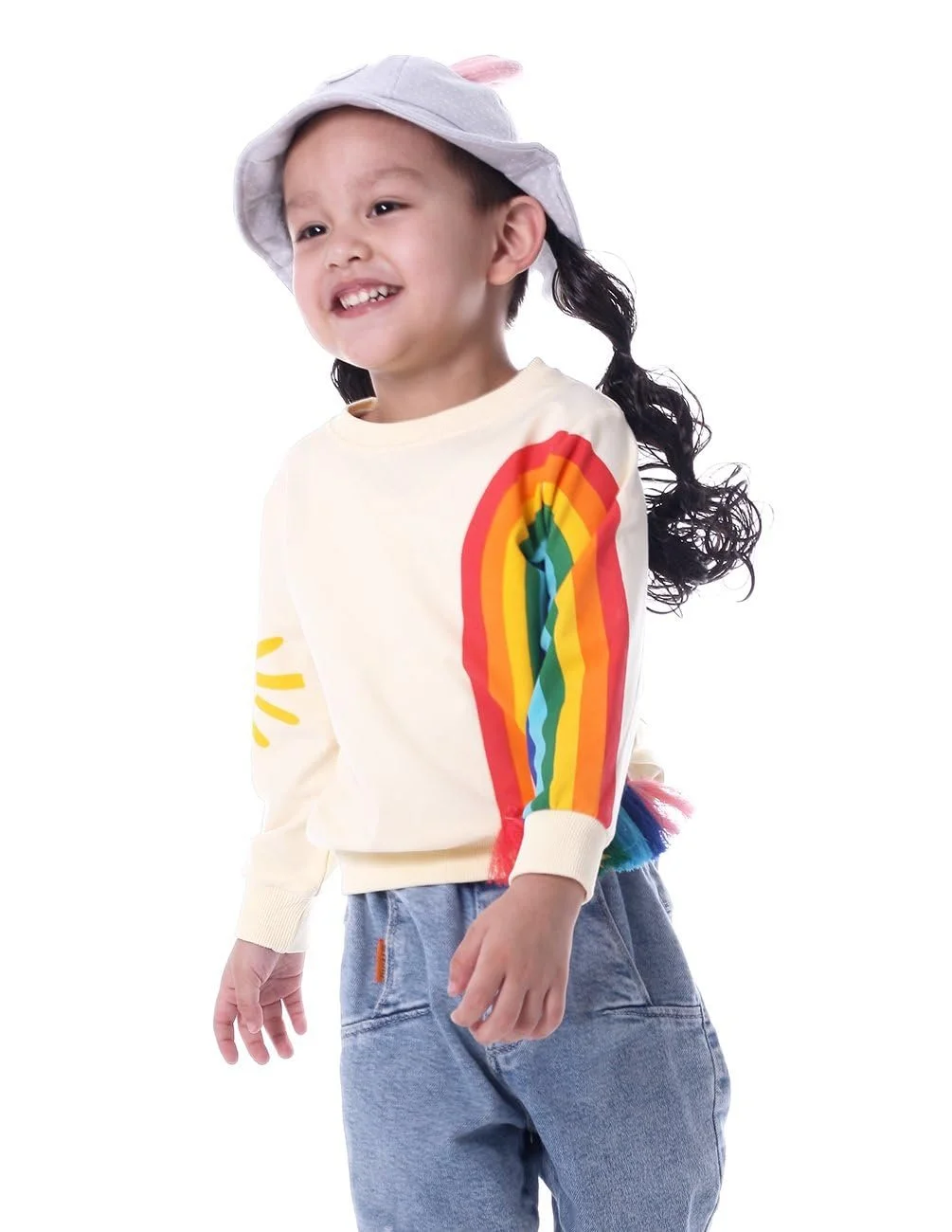 Толстовка для дівчат HahaNice, з довгими рукавами, флісова, з круглим вирізом, фото №2