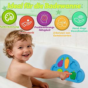 Игрушка для ванны DQMOON, 8 штук силиконовых овощей Монтессори synthetic.ua - Фото 1