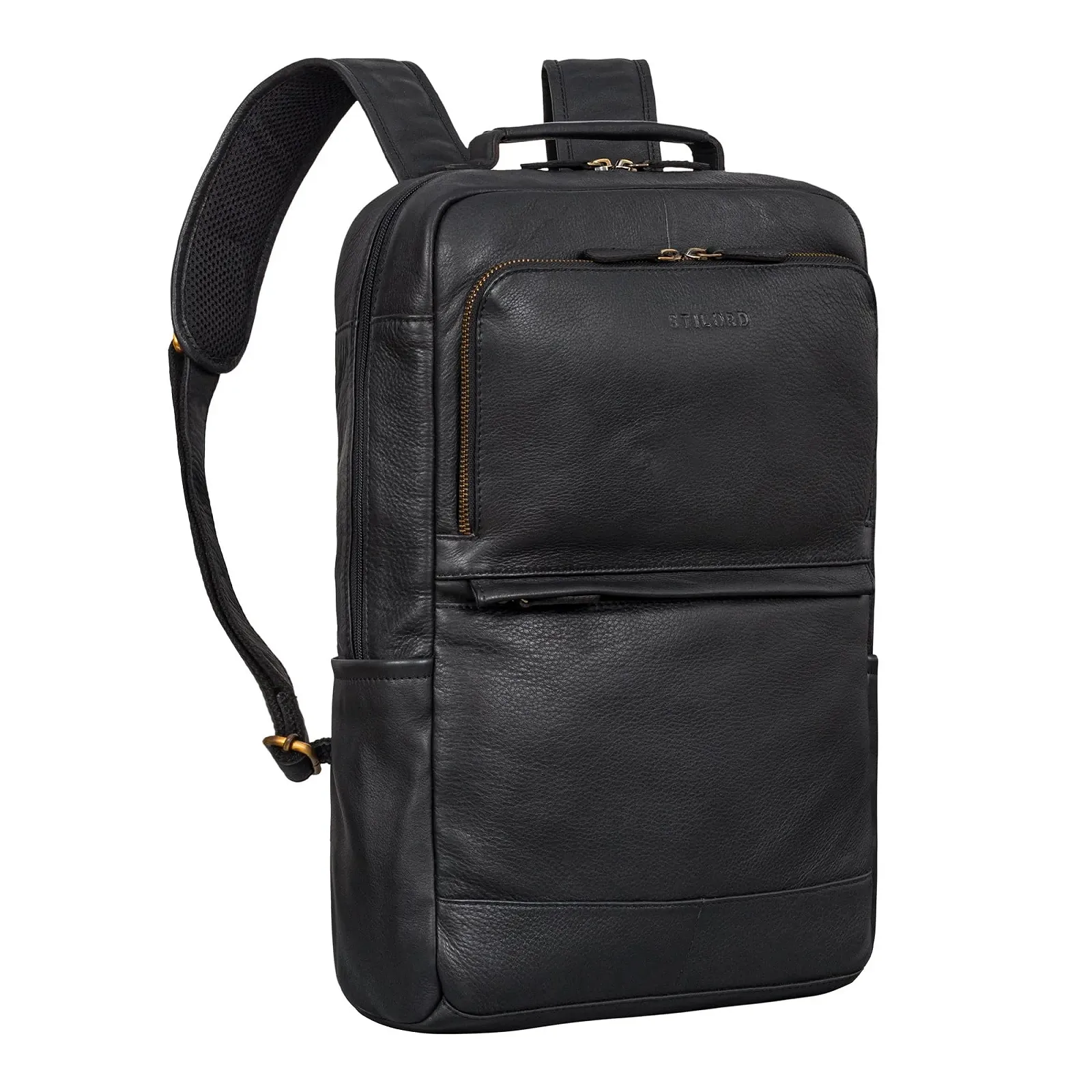 Рюкзак для ноутбука STILORD Barney Slim 15.6 дюймов кожаный спортивный XL Черный, фото №1
