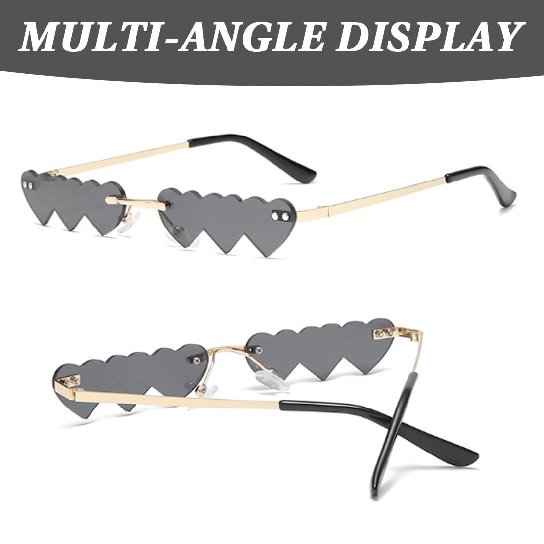 Сонцезахисні Окуляри Серце Ретро QOWUXHZ, 2 шт, Червоний, фото №5 Сонцезахисні Окуляри Серце Ретро QOWUXHZ, 2 шт, Червоний, фото №5