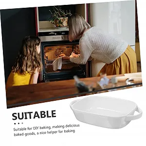 Форма для запікання Ciieeo керамічна з двома ручками прямокутна synthetic.ua - Фото 1