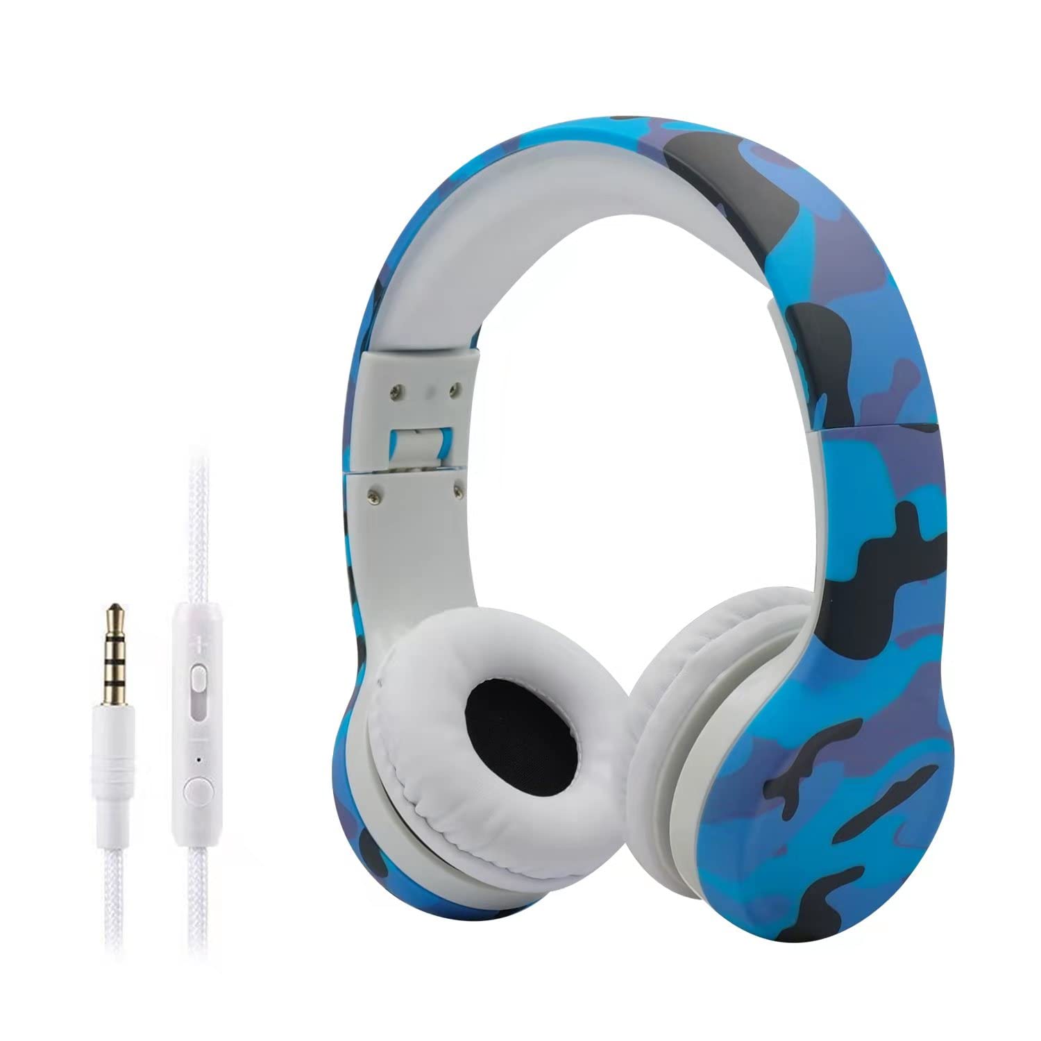 дитячі навушники hisonic обмеження гучності регульовані для дітей та дорослих 3+ камуфляж, фото №1
