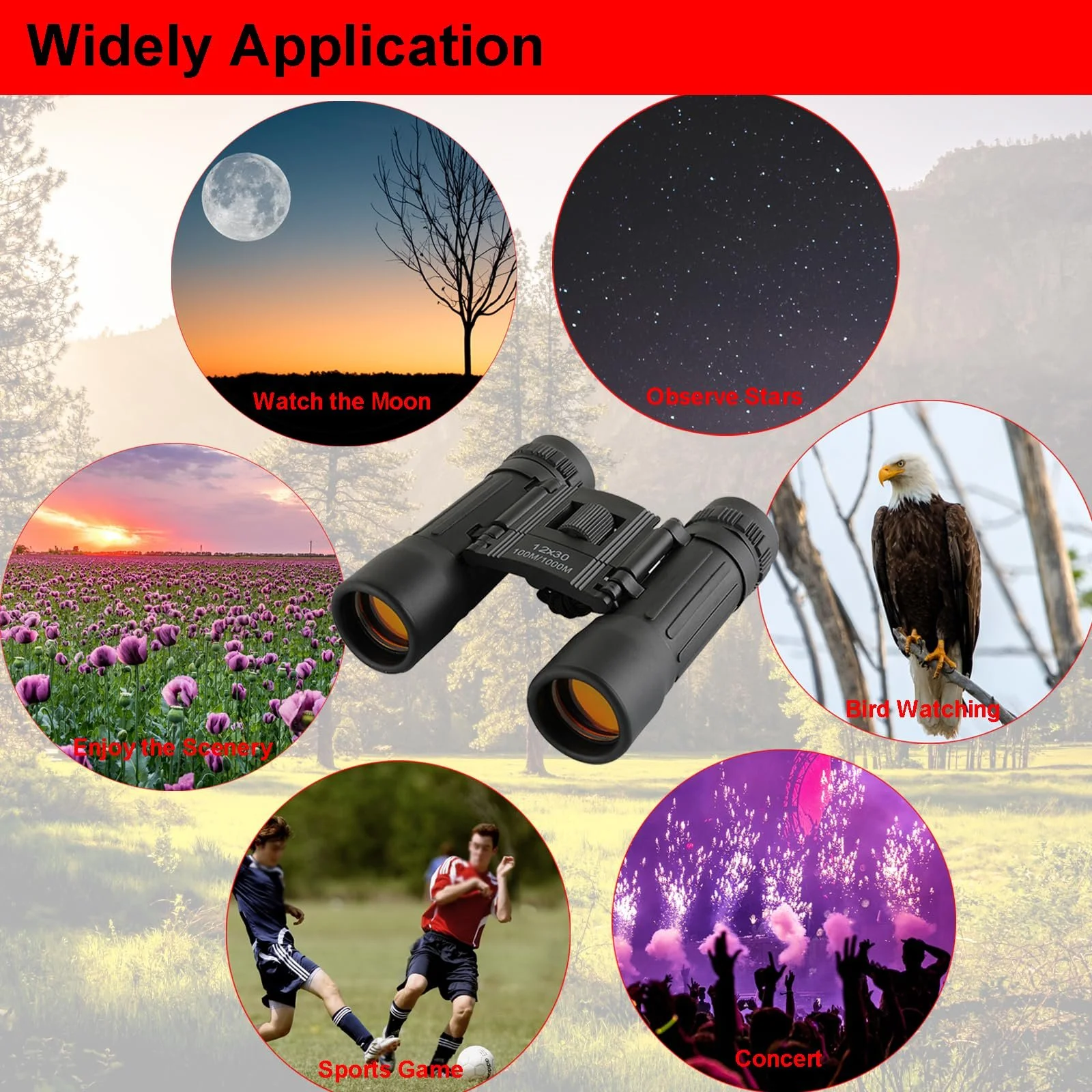 Міні-бінокль FLYAMAPIRIT 12 x 30 HD Складаний, фото №5