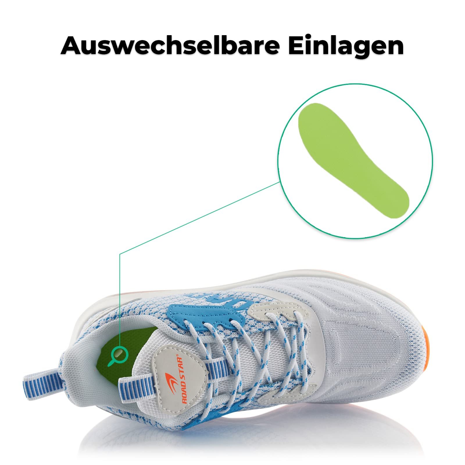 Кроссовки Fusskleidung® Унисекс Спортивная обувь Амортизирующие Легкие кроссовки для бега, фото №5