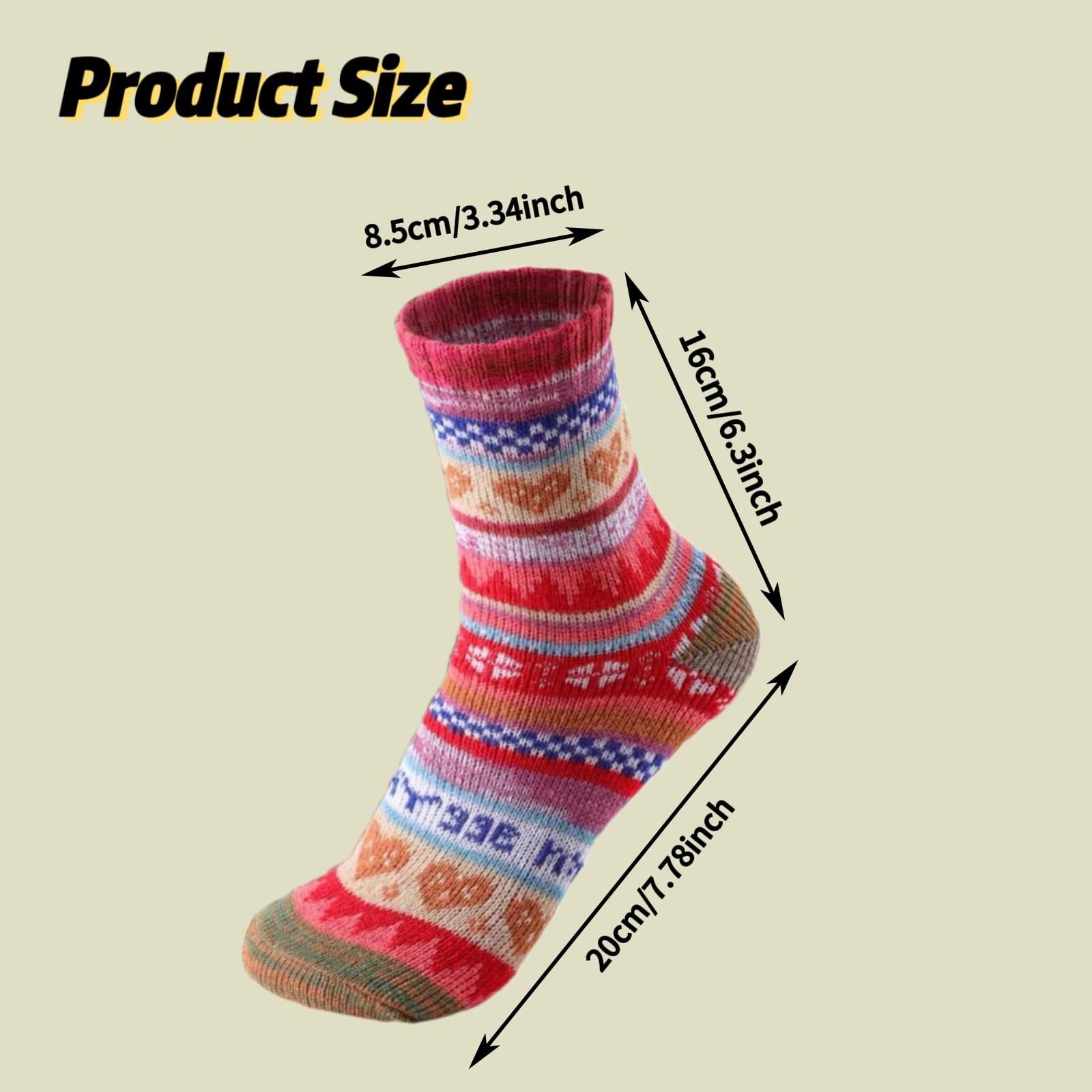 Жіночі зимові шкарпетки Бежевий One Size, фото №2