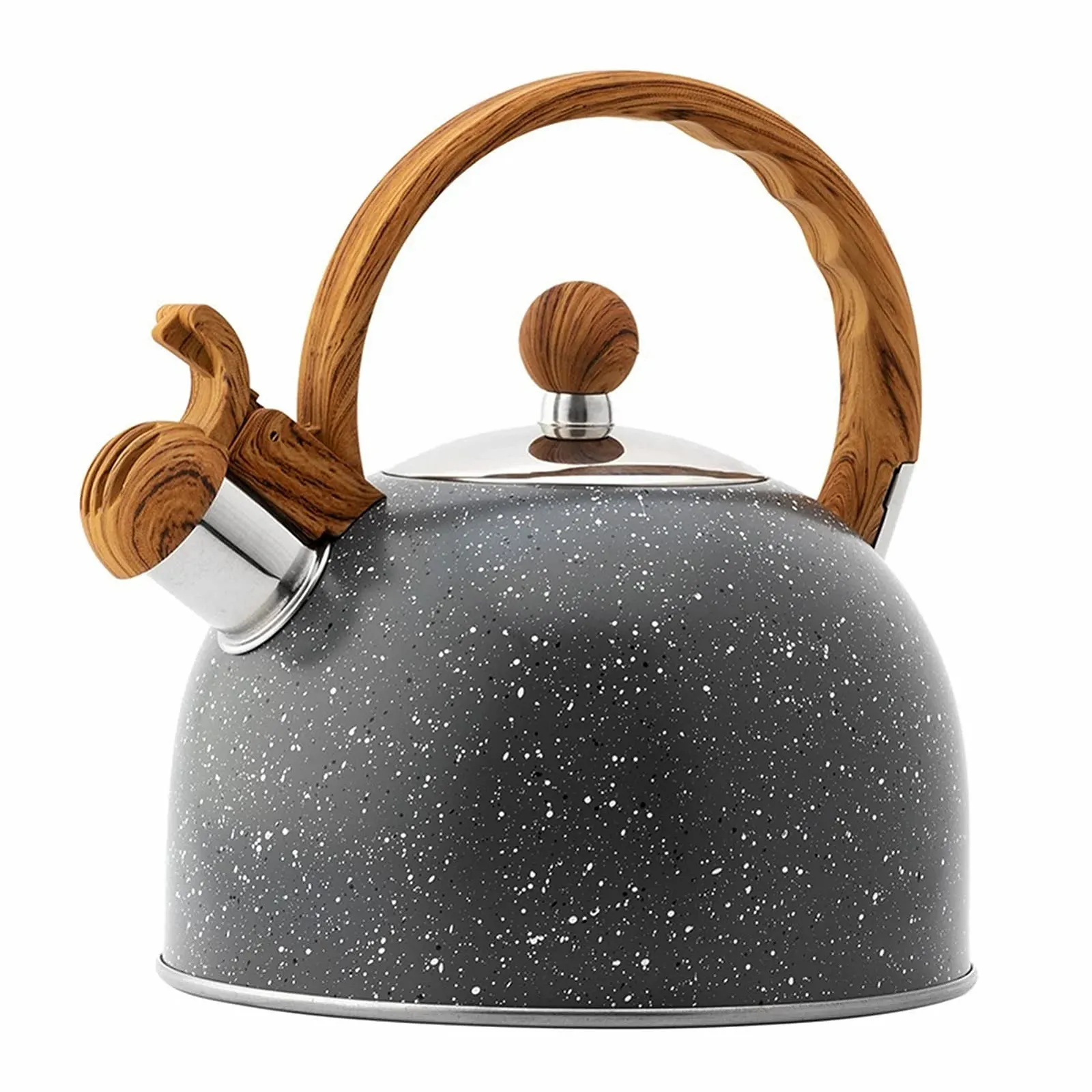 Чайник з нержавіючої сталі Чорний з дерев'яною ручкою 2.5 л, фото №1 Чайник з нержавіючої сталі Чорний з дерев'яною ручкою 2.5 л, фото №1