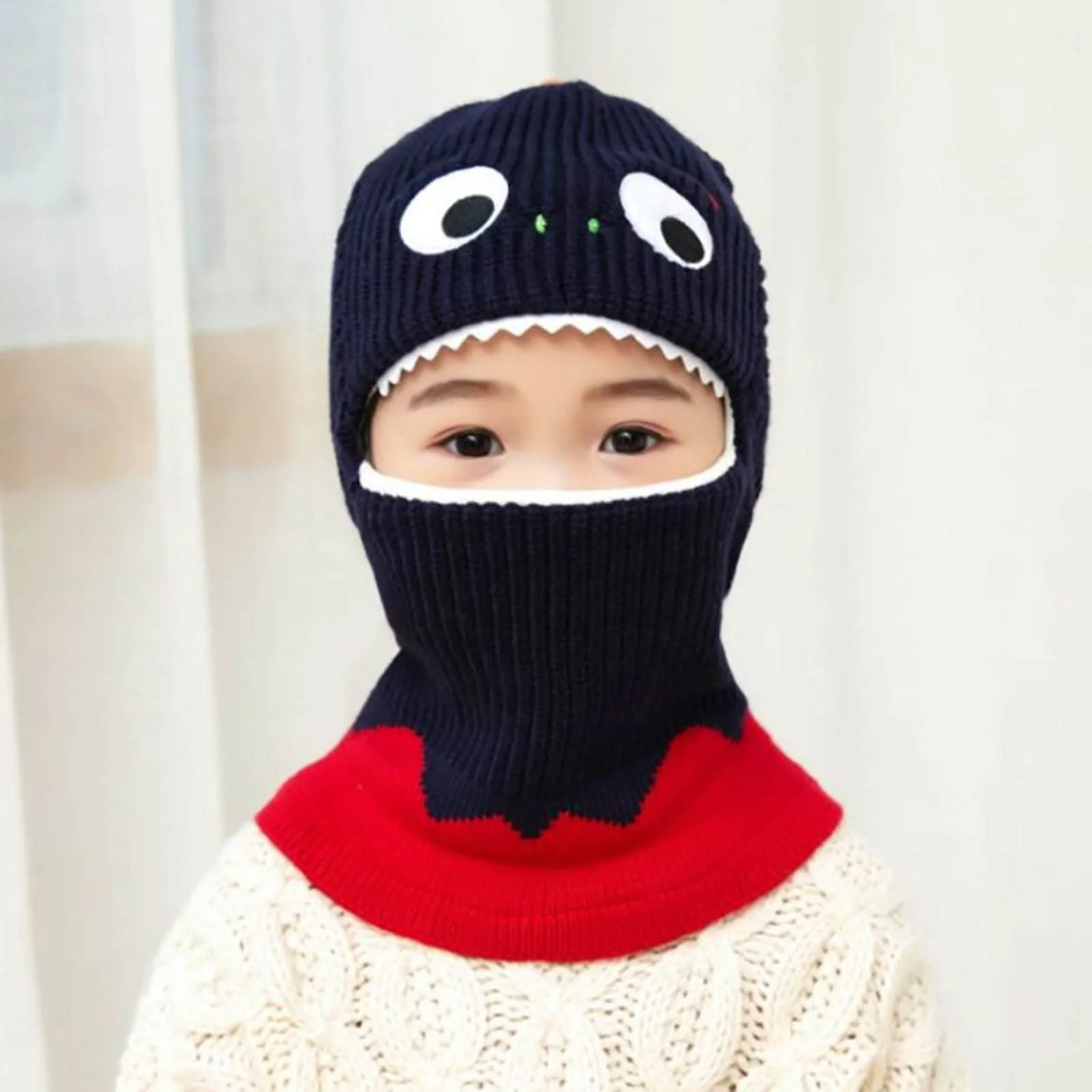 Шапка Generisch Унисекс Детская Натяжная - 1 шт., зимняя детская шапка, шарф, набор, шерстяная шапка с защитой для ушей, детская шапка, бини для детей 3-8 лет, фото №3