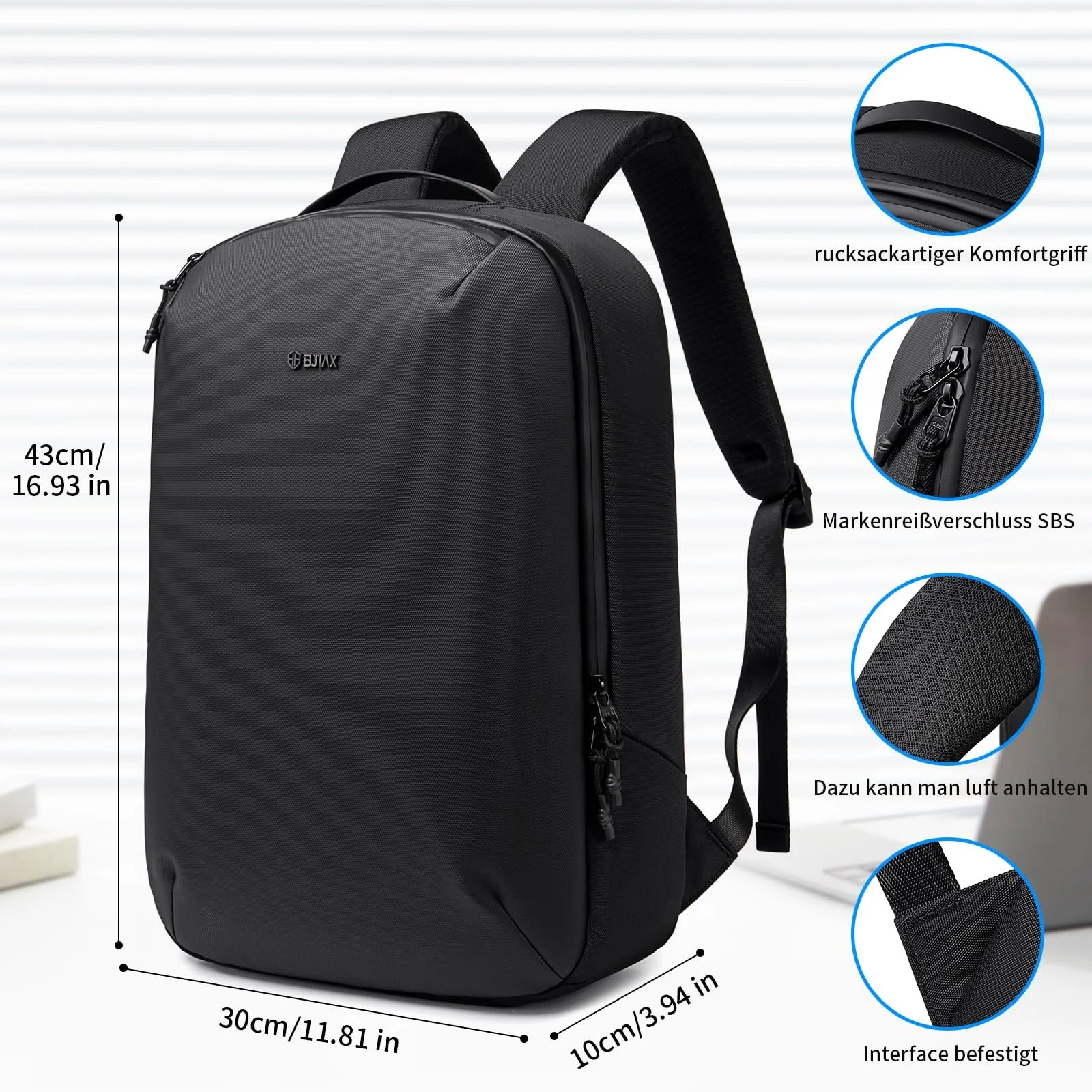Рюкзак для ноутбука Business Travel Waterproof 16" Чорний, фото №10 Рюкзак для ноутбука Business Travel Waterproof 16" Чорний, фото №10