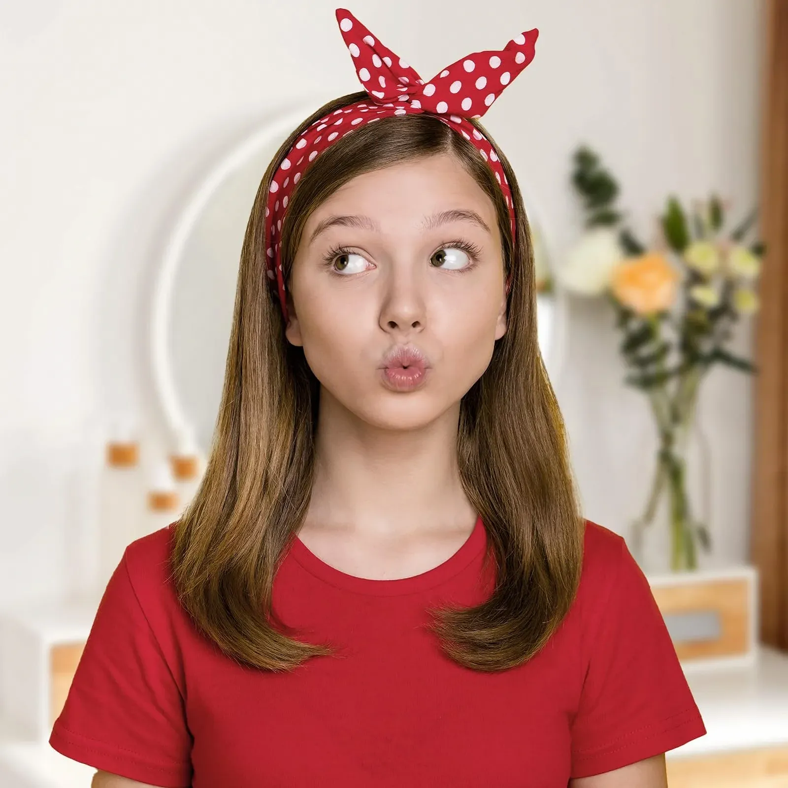 Набір пов'язок на голову в горошок для дівчат та жінок, фото №5