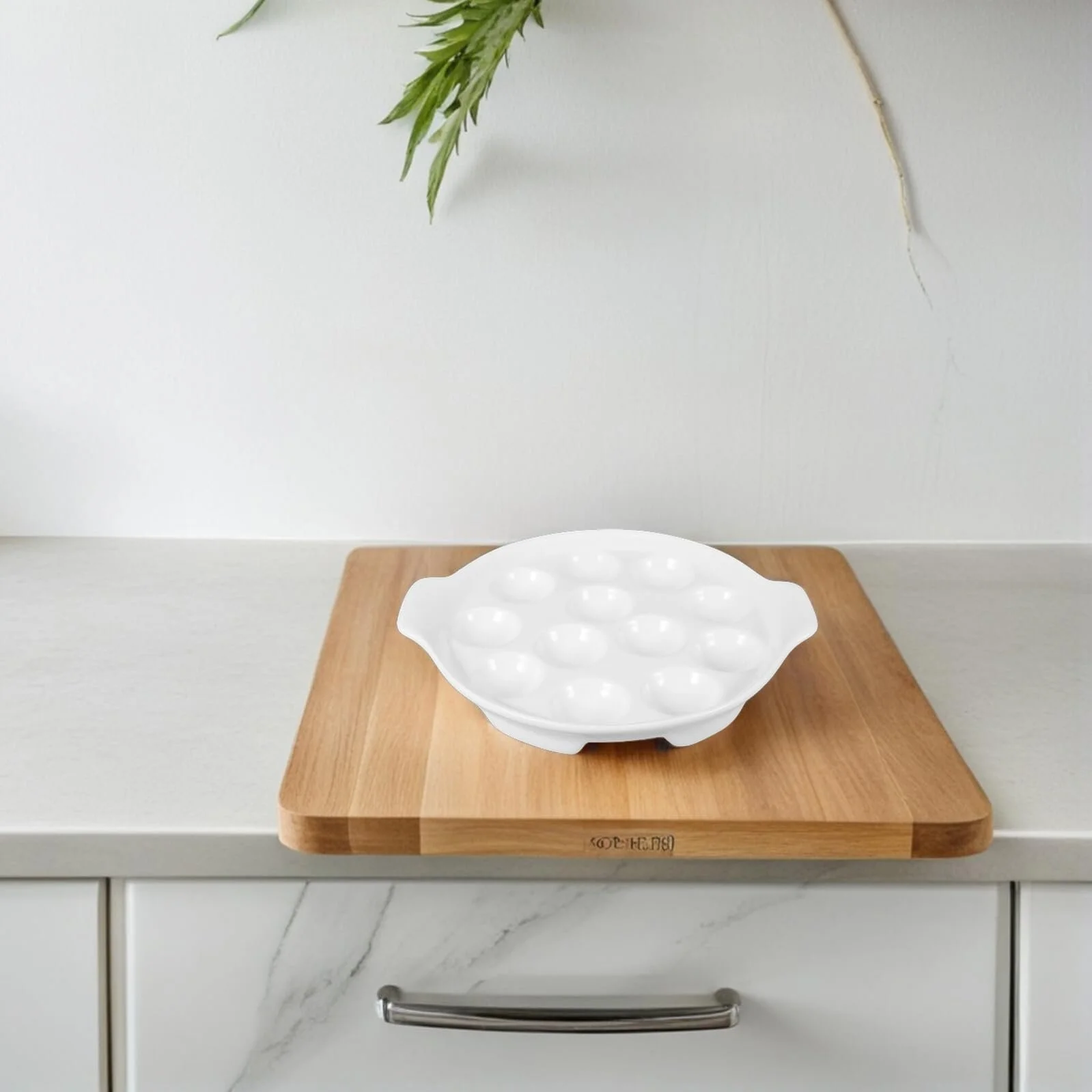 Форма для запікання равликів VALICLUD Керамічна з заглибленнями Біла Порцелянова з ручками, фото №6 Форма для запікання равликів VALICLUD Керамічна з заглибленнями Біла Порцелянова з ручками, фото №6