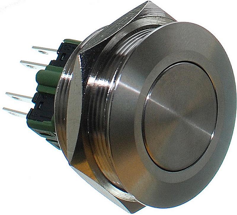 Кнопка антивандальна VJ Parts d34mm стрижка 30mm h32mm 4 контакту, фото №1
