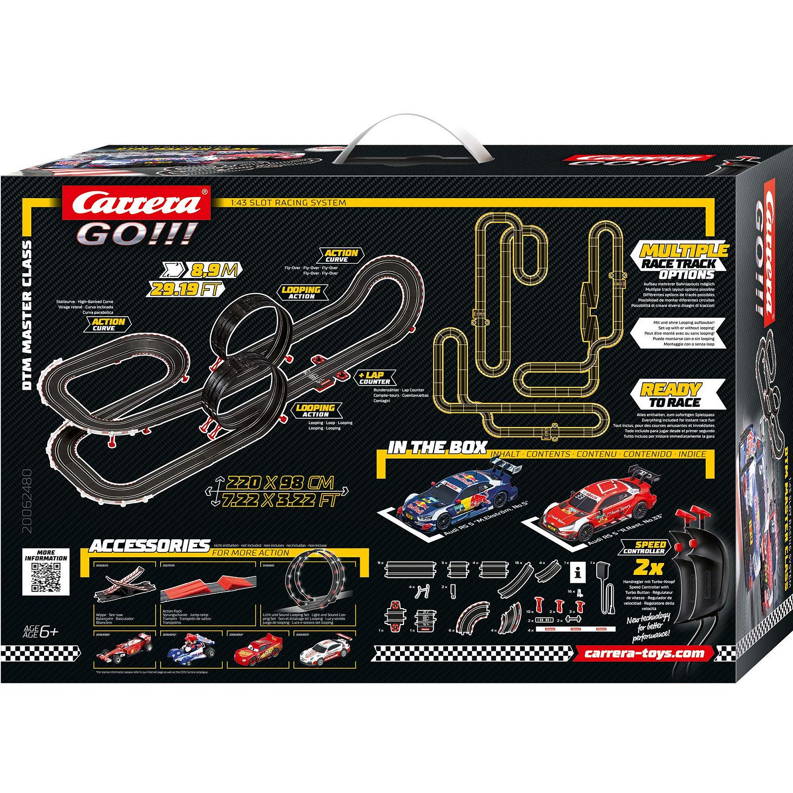 Трековый набор Carrera Go!!! DTM Master Class 8.9 м с электрической гоночной трассой Ekströms & Rasts Audi RS 5 с 2 ручными контроллерами и элементами трассы, фото №3