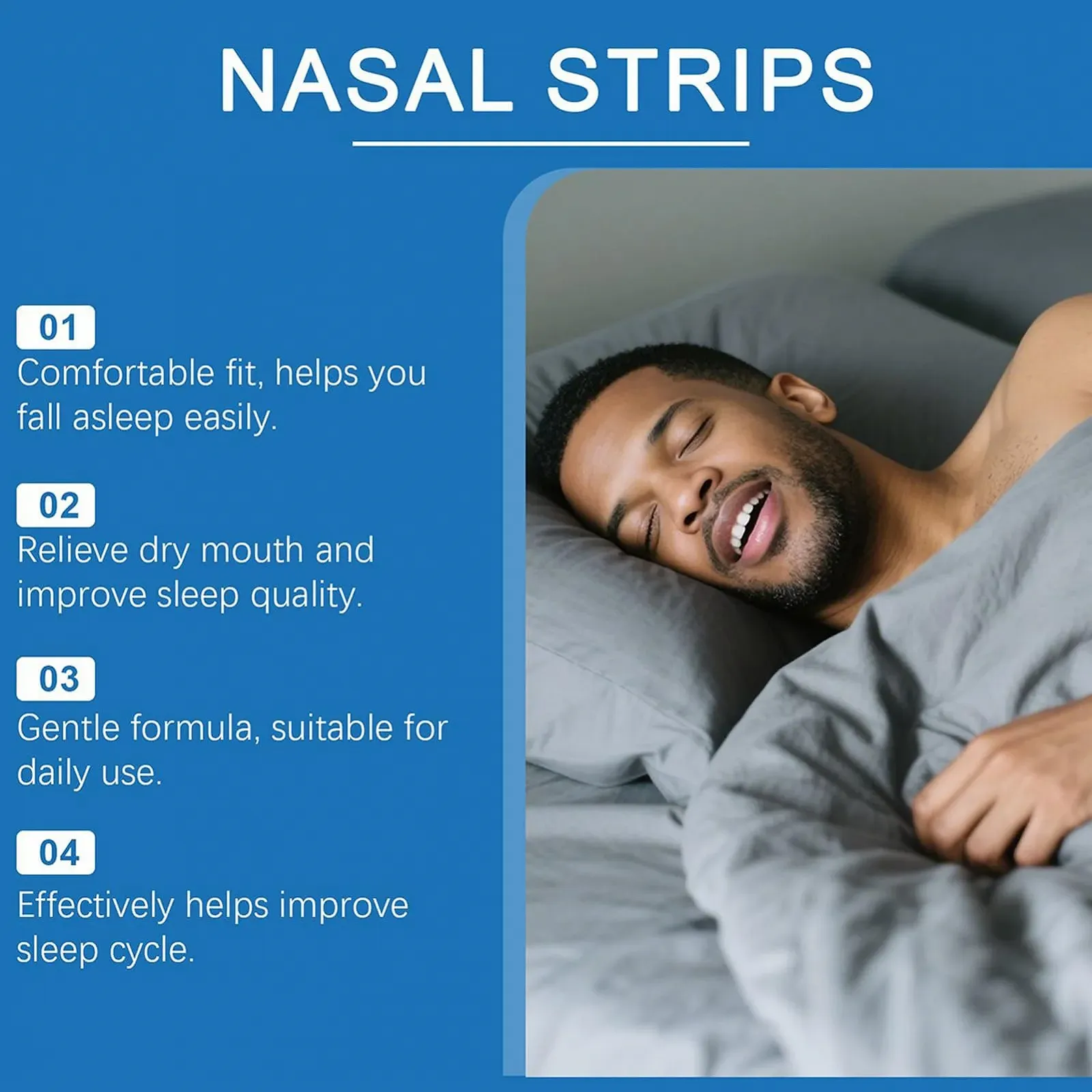 Смужки від хропіння для сну, 30 шт., смужки для корекції дихання, захист від хропіння для рота, для чоловіків, жінок і дорослих, фото №4