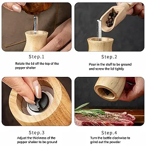 Ручна Дерев'яна Млин Регульована Зернистість Сіль Перець synthetic.ua - Фото 1
