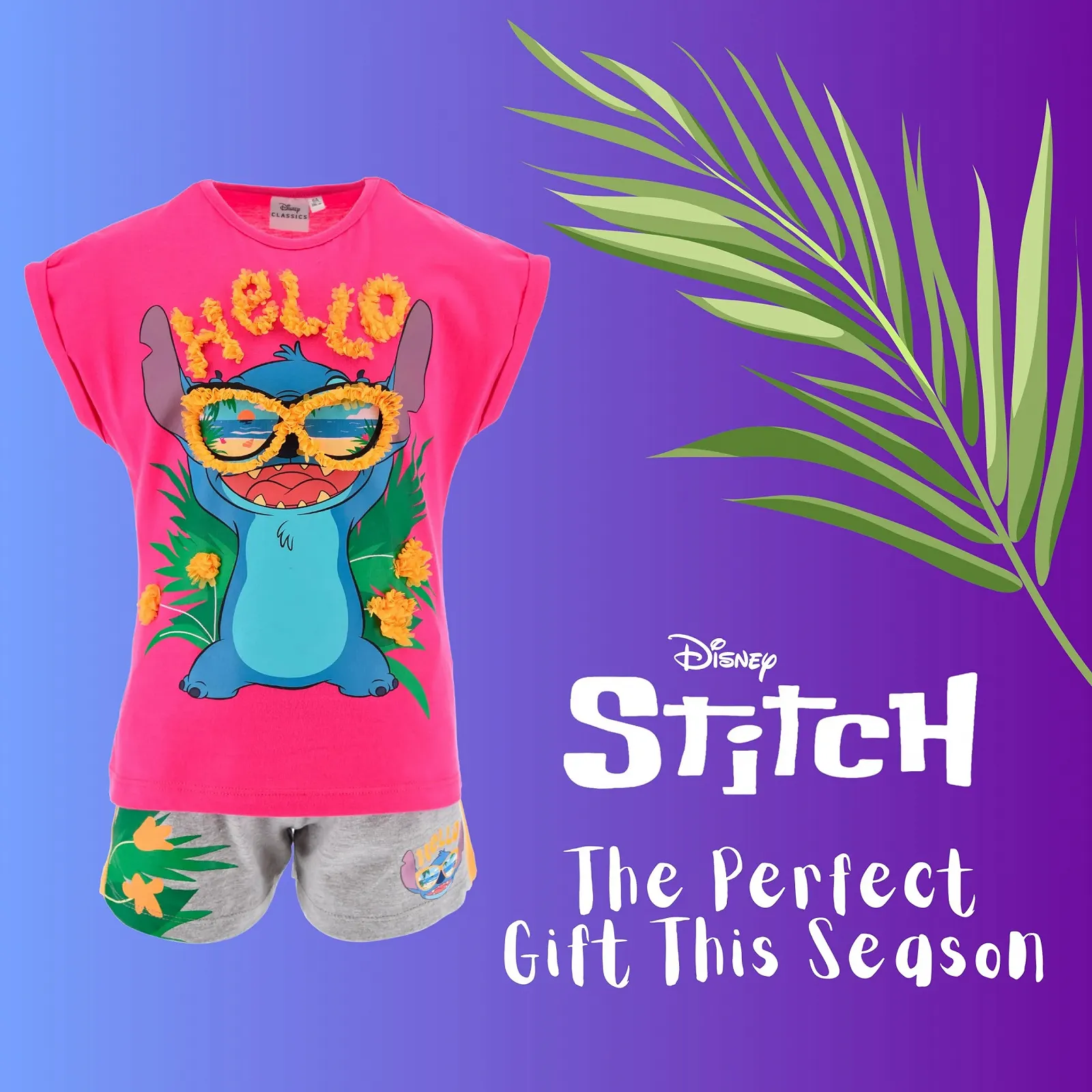 Комплект (футболка та шорти) Disney Stitch для дівчаток, м’який бавовняний, літній, фото №8 Комплект (футболка та шорти) Disney Stitch для дівчаток, м’який бавовняний, літній, фото №8