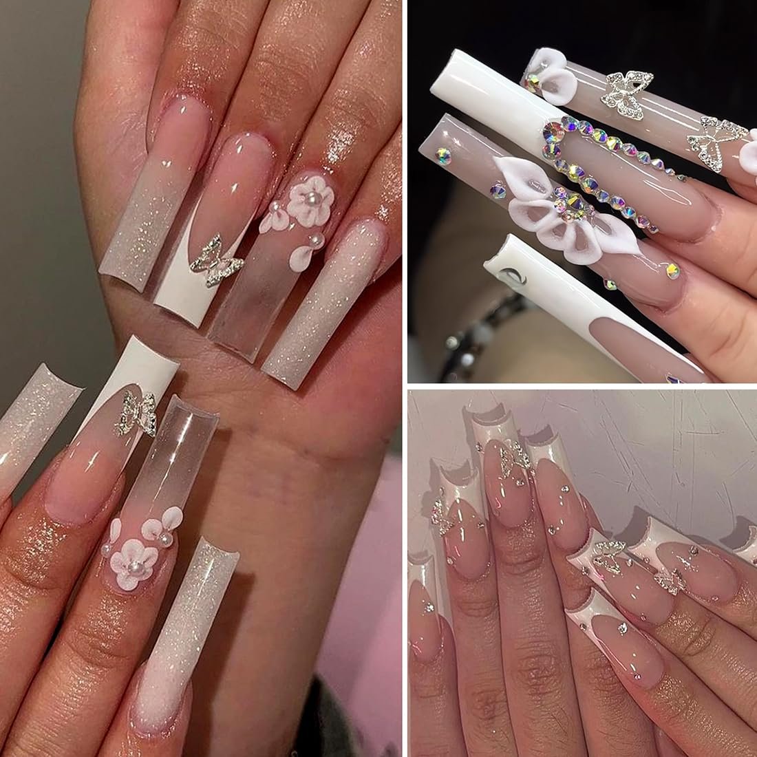 Підвіски для нігтів Метелики Метал, 50 шт (20 золотих + 30 срібних), фото №5