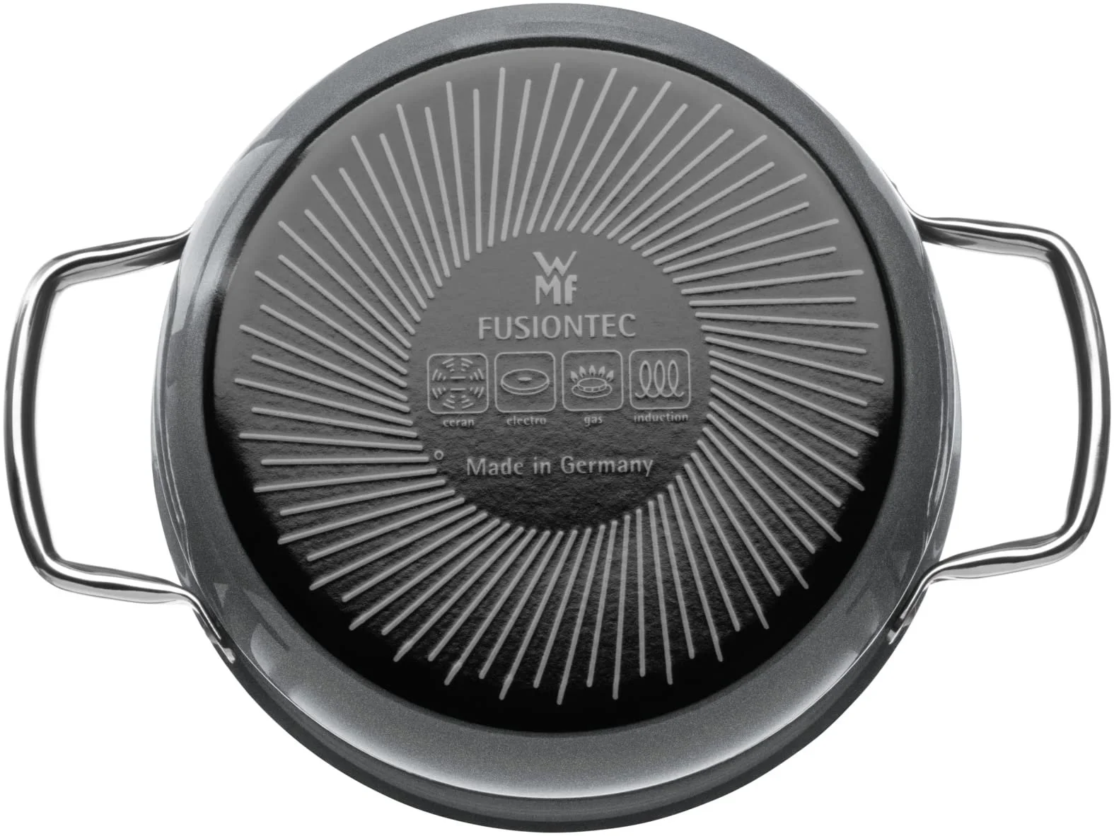 Каструля WMF Fusiontec Mineral 20 см 3,7 л зі скляною кришкою керамічна стійка до подряпин Сіра, фото №6