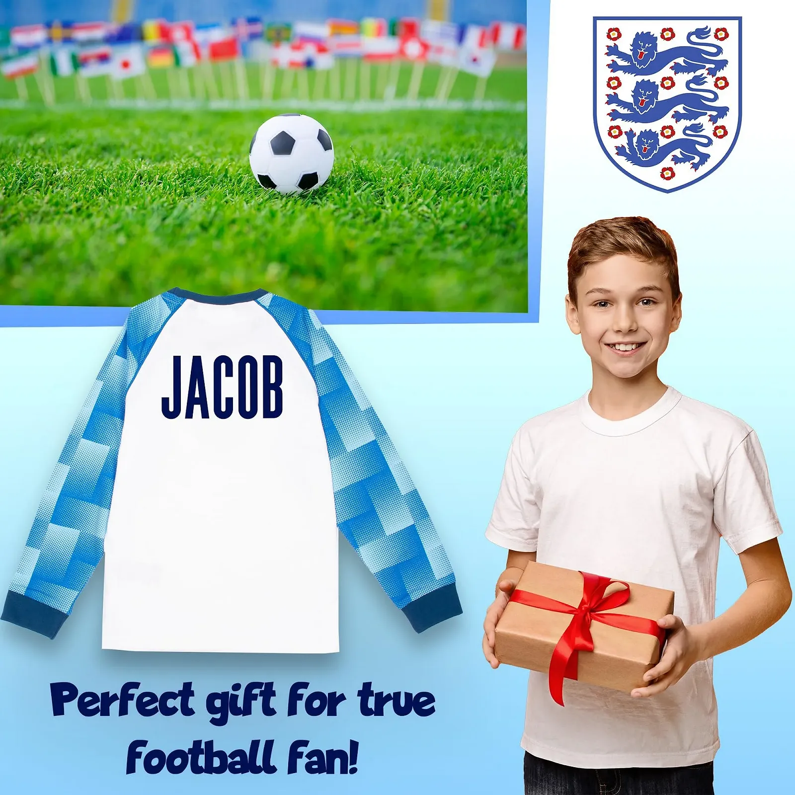 Піжама з довгим рукавом England, дитяча, персоналізована, 100% бавовна, зимова, фото №5 Піжама з довгим рукавом England, дитяча, персоналізована, 100% бавовна, зимова, фото №5