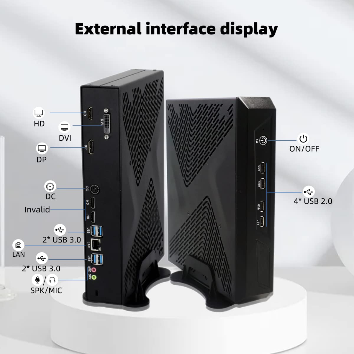 Міні ПК Gaming GeForce GTX 1650 Core i7 10870H DDR4 32GB RAM 1TB SSD Windows 11 Pro DP DVI HD Triple Output Dual Band WiFi 6, фото №4