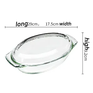Форма для запікання овальна з кришкою Прозоре жаростійке боросилікатне скло synthetic.ua - Фото 1