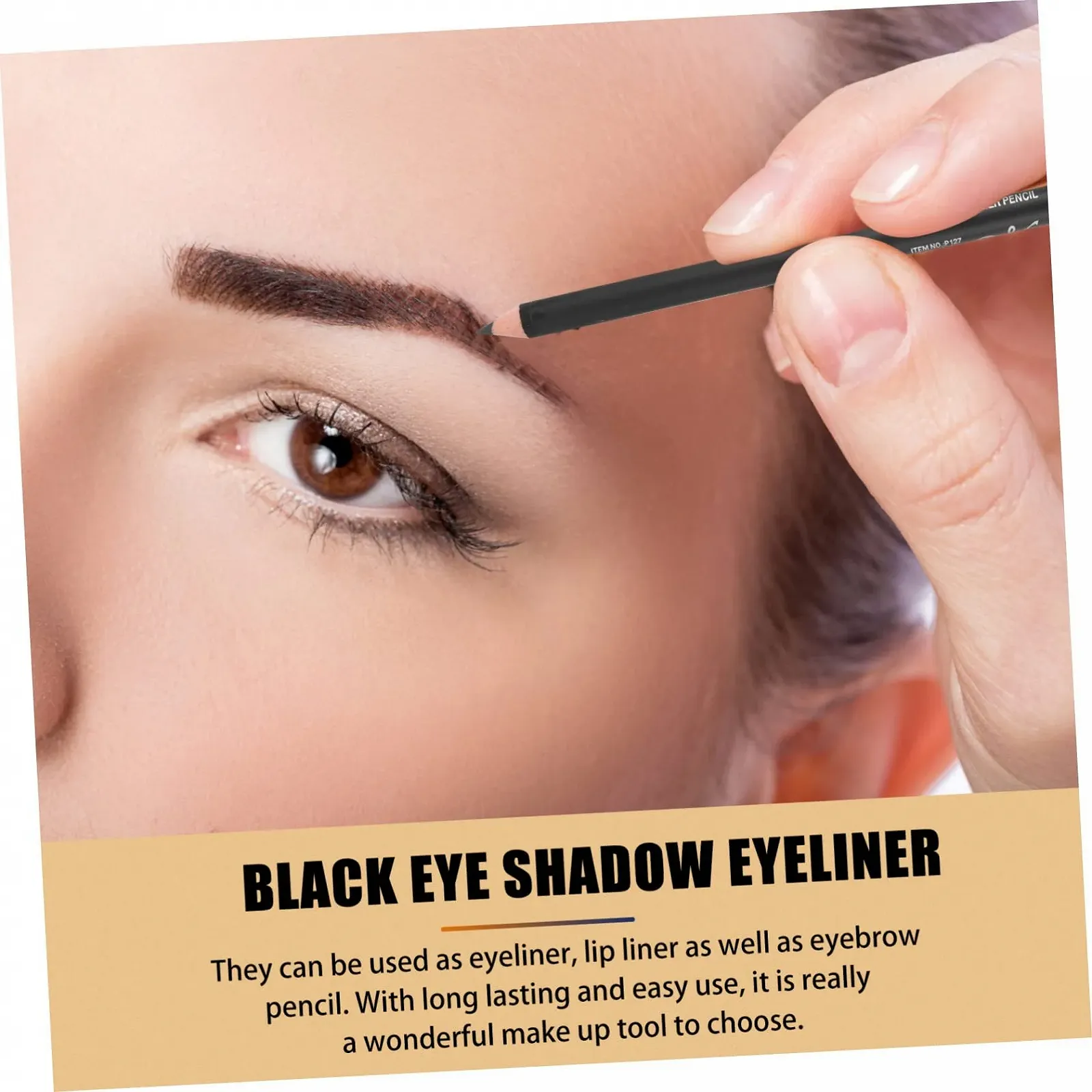 Карандаш для глаз minkissy  Черная Карандаш-хайлайтер для глаз Карандаш для глаз Черный карандаш для глаз Деревянный карандаш для глаз Инструменты для макияжа для девочек Водостойкий, фото №5
