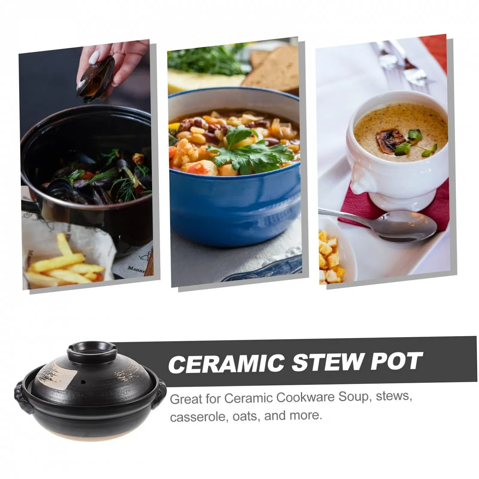 Кастрюля керамическая 900 мл глазурованная поверхность, фото №3