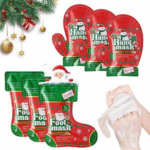 Маска для ног и рук, 3 пары масок для ног и 3 пары масок для рук, подходит для дня рождения, пилинг для ног для удаления мозолей, увлажняющие носки для маски для ног - Фото 1