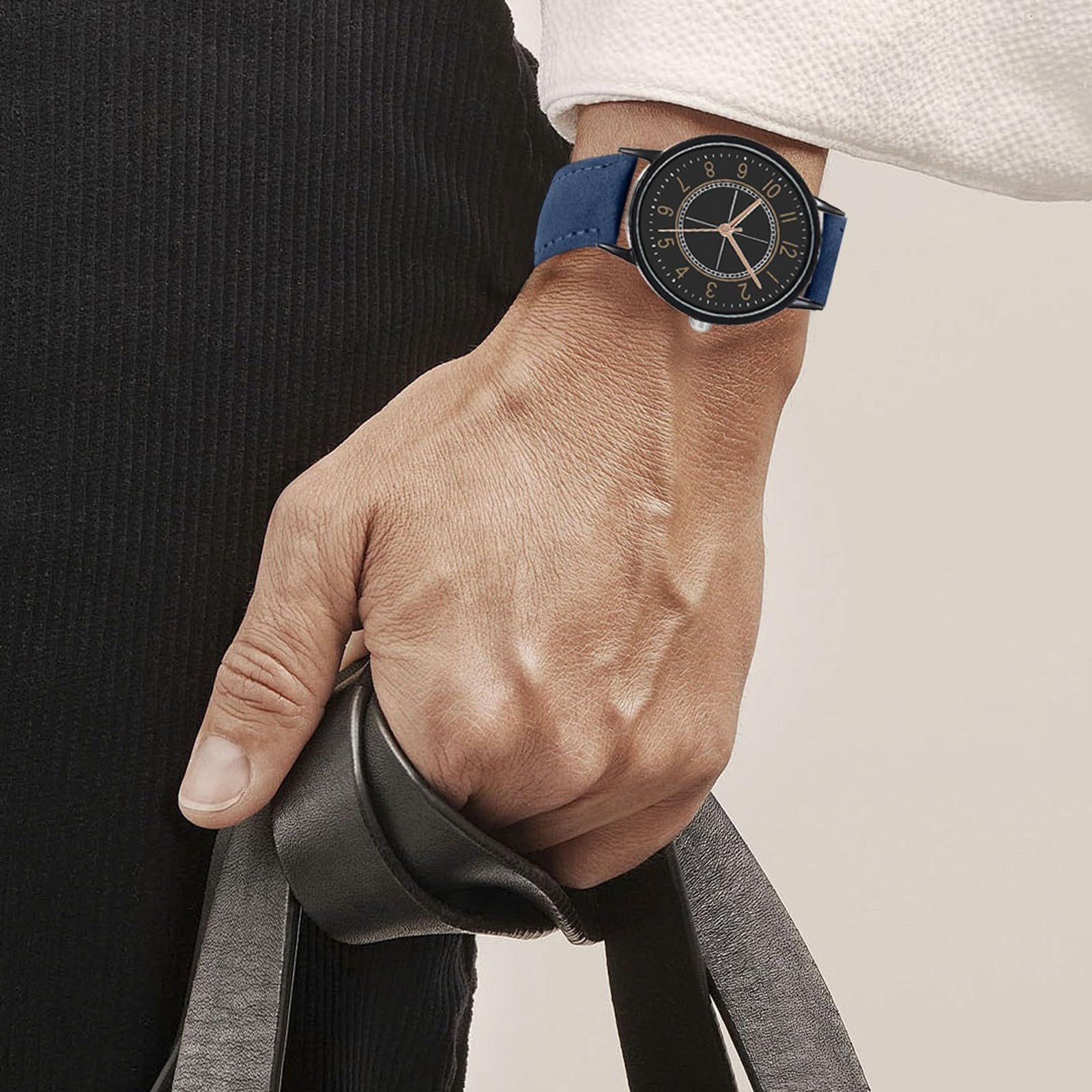 Жіночий аналоговий кварцовий годинник зі шкіряним ремінцем, фото №4