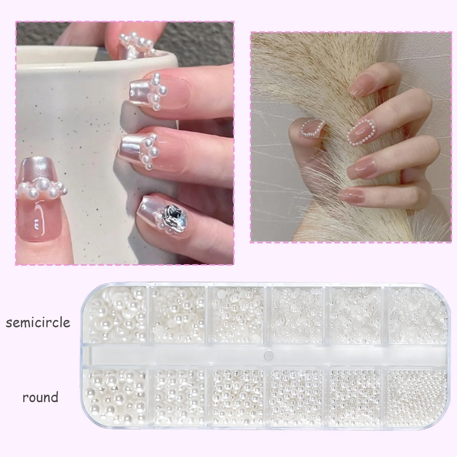 Стразы для ногтей AYNKH, плоские кристаллы AB, 6 размеров, разноцветные бусины, маленькие цветочки, фото №7