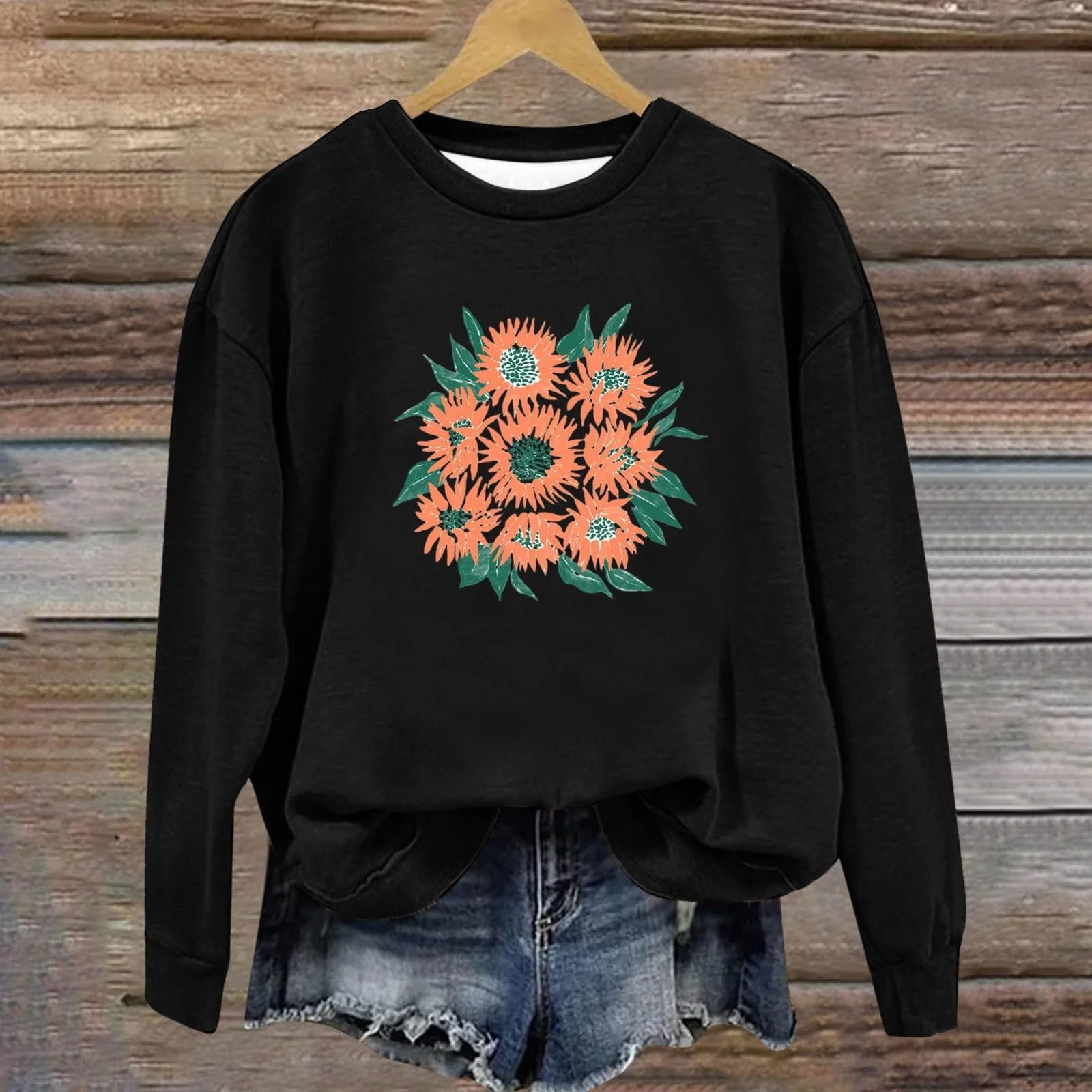 Женская Толстовка HAOLEI Модная Повседневная Дешевая Мягкая Удобная Элегантная Шикарная Печатная Жилетка Высокого Качества Свитер с Круглым Вырезом и Длинными Рукавами, фото №2