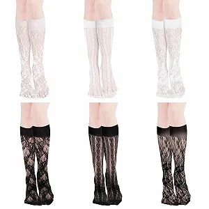 Чулки Кружевные Женские 6 пар Черный - Фото 1