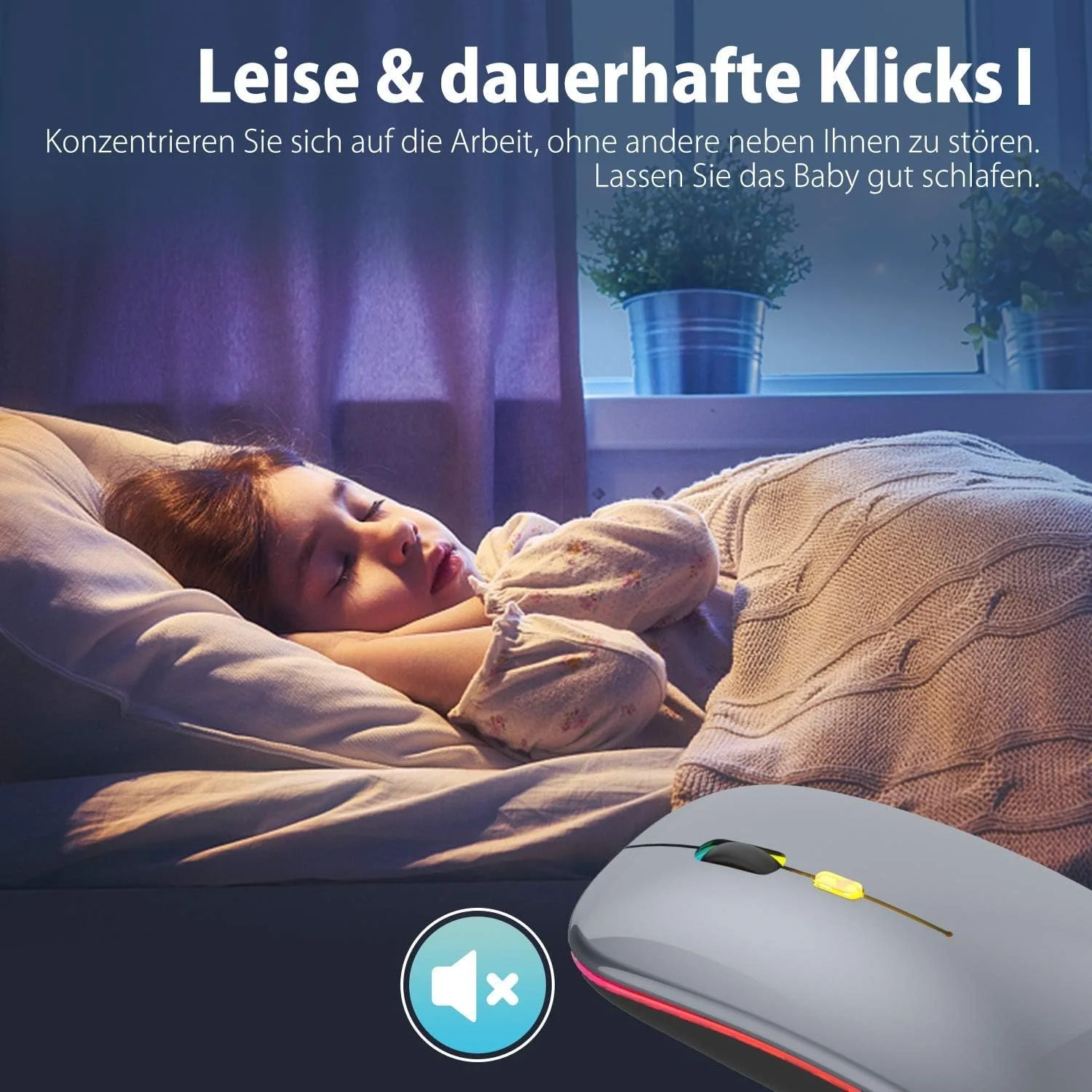 Мышь Беспроводная Перезаряжаемая Светодиодная Pasonomi для ПК, Тихая Беспроводная Мышь с USB-приемником Type C, фото №4